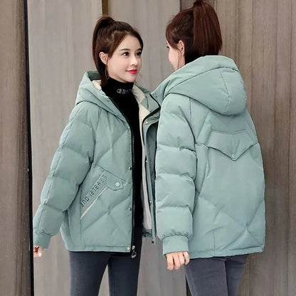Women's Jackets 2022 New Parkas Winter Hooded Loose Cotton Padded