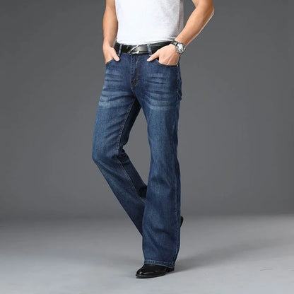 Men's Flared Boot Cut Jeans - Designer Classic High Waist