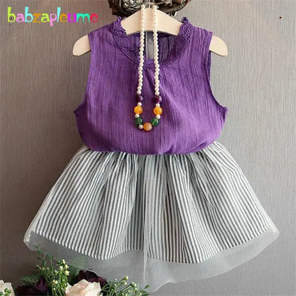 Kids Girls' Vest & Skirt 2-Piece Set 0-7 Years