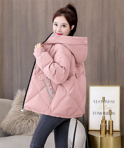 Women's Jackets 2022 New Parkas Winter Hooded Loose Cotton Padded