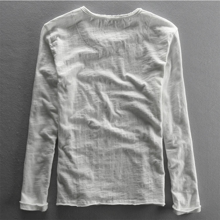 Men's Basic Cotton O-Neck Long Sleeve T-Shirt