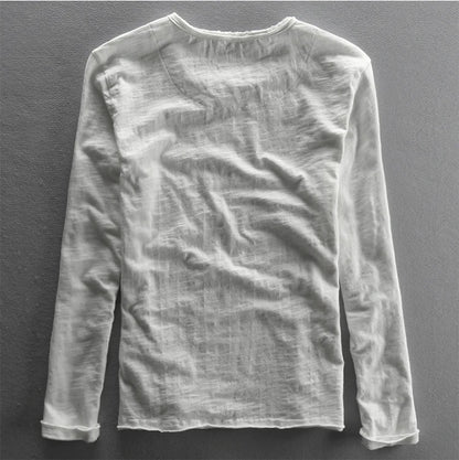 Men's Basic Cotton O-Neck Long Sleeve T-Shirt