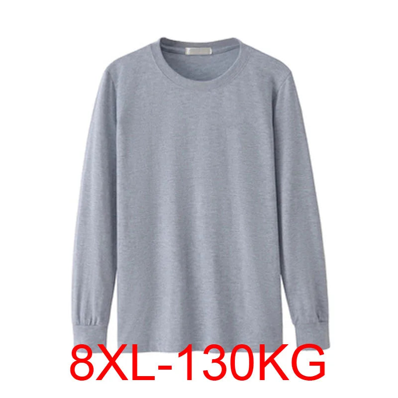 Men's Cotton Long Sleeve T-Shirt 5XL-8XL