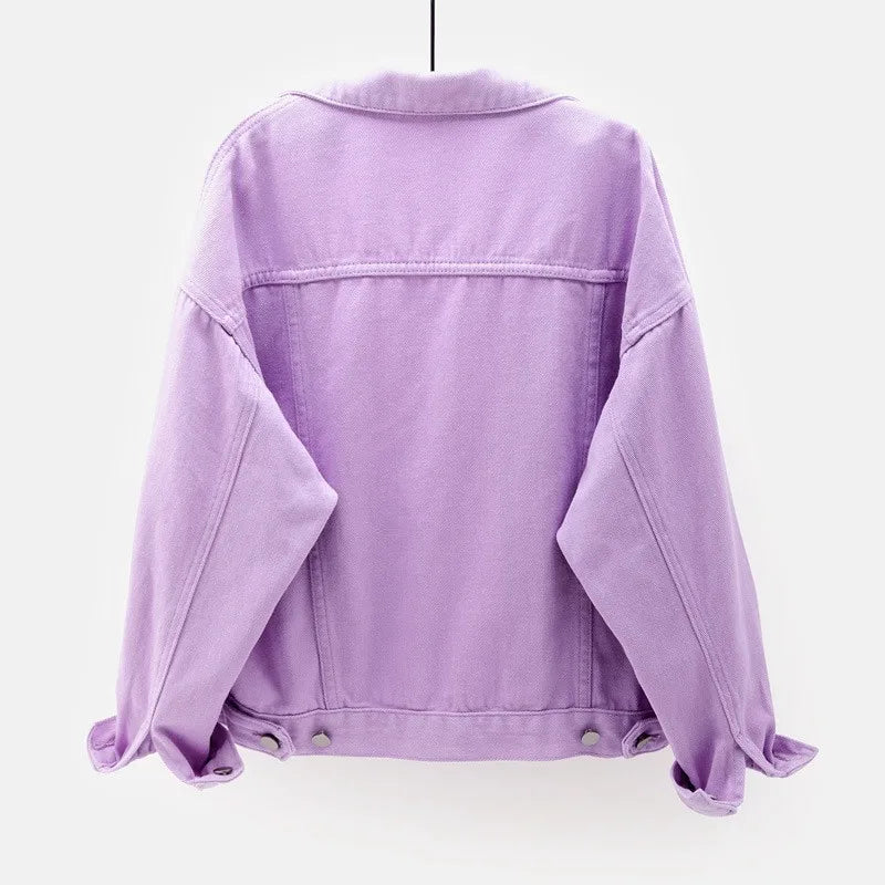 Women's Colorful Denim Jacket Spring
