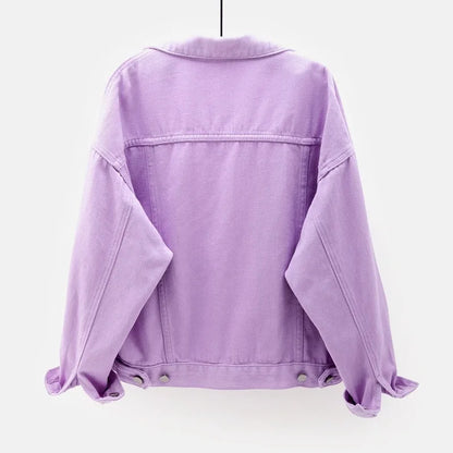 Women's Colorful Denim Jacket Spring