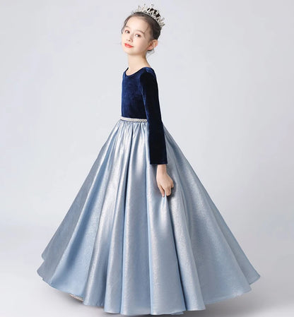 Girls' Long Sleeve Bridesmaid Wedding Pageant Gown