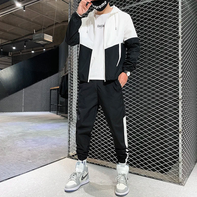 Men's Hip Hop Hooded Jogger Tracksuit 2026