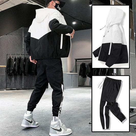 Men's Hip Hop Hooded Jogger Tracksuit 2026