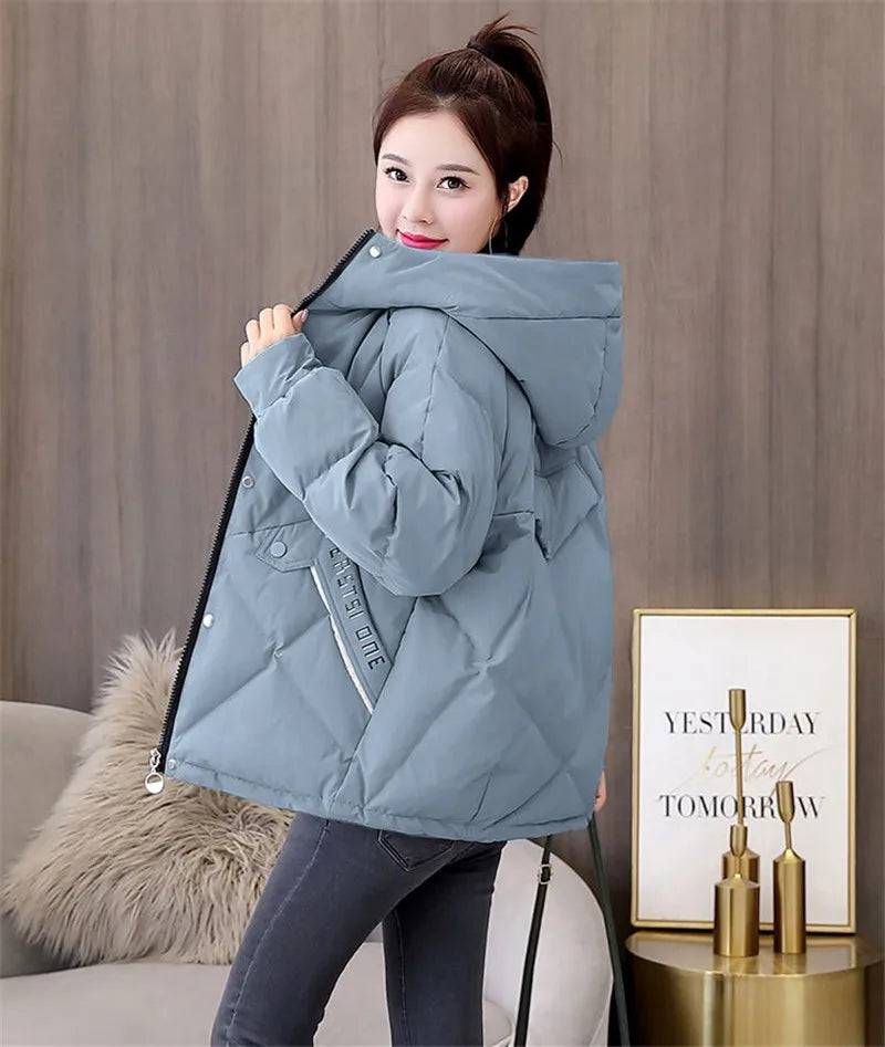 Women's Jackets 2022 New Parkas Winter Hooded Loose Cotton Padded