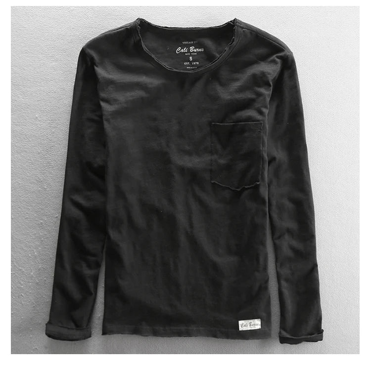 Men's Basic Cotton O-Neck Long Sleeve T-Shirt