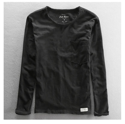 Men's Basic Cotton O-Neck Long Sleeve T-Shirt