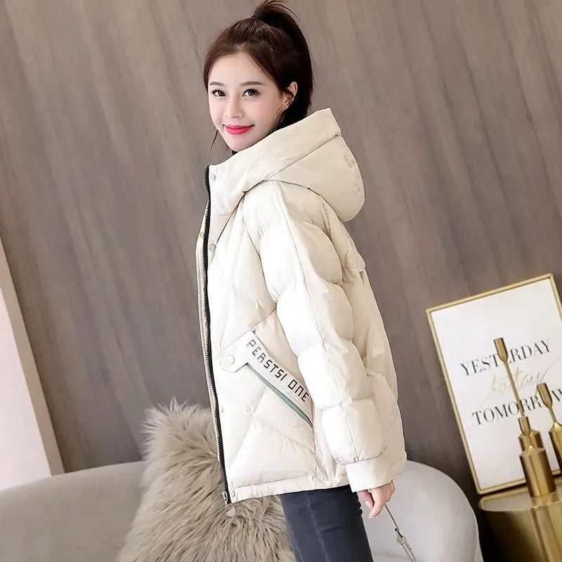 Women's Jackets 2022 New Parkas Winter Hooded Loose Cotton Padded