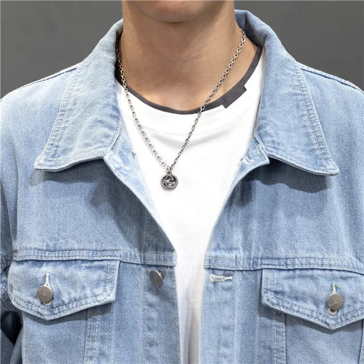 Men's Vintage Denim Jacket - Streetwear