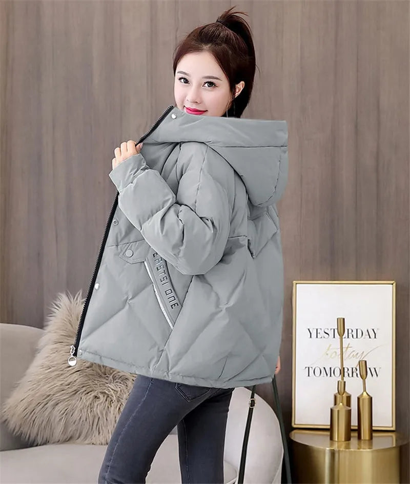 Women's Jackets 2022 New Parkas Winter Hooded Loose Cotton Padded
