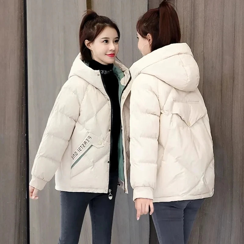 Women's Jackets 2022 New Parkas Winter Hooded Loose Cotton Padded