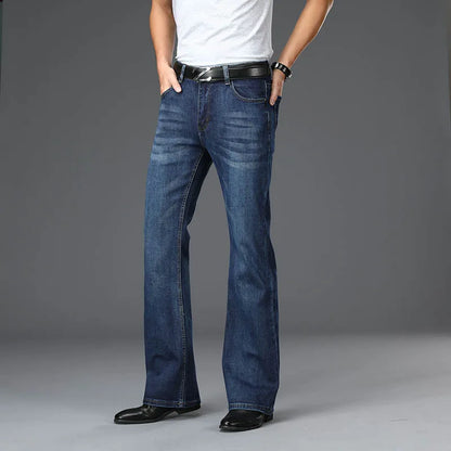 Men's Flared Boot Cut Jeans - Designer Classic High Waist