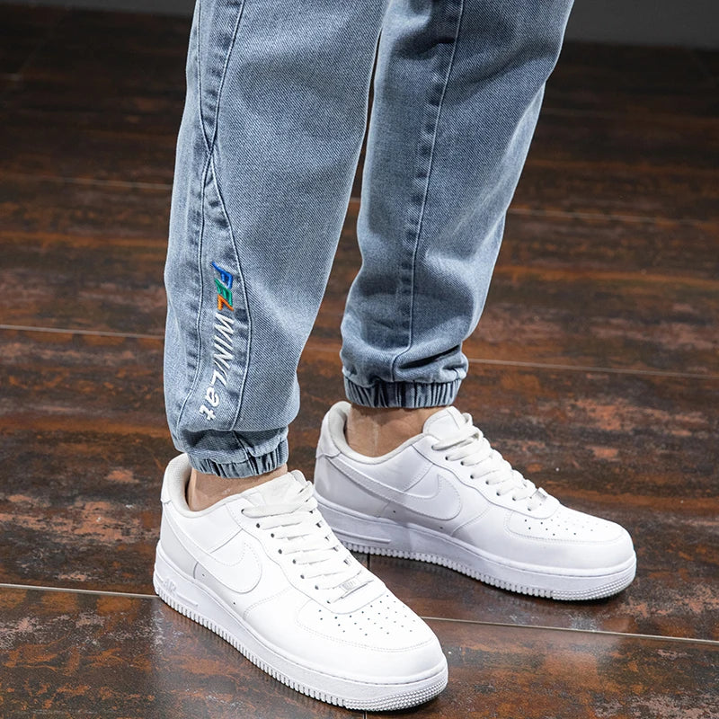 Spring Summer Black Blue Cargo Jeans Men - Streetwear Denim Jogger