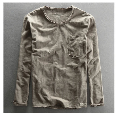 Men's Basic Cotton O-Neck Long Sleeve T-Shirt