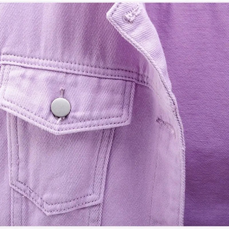 Women's Colorful Denim Jacket Spring