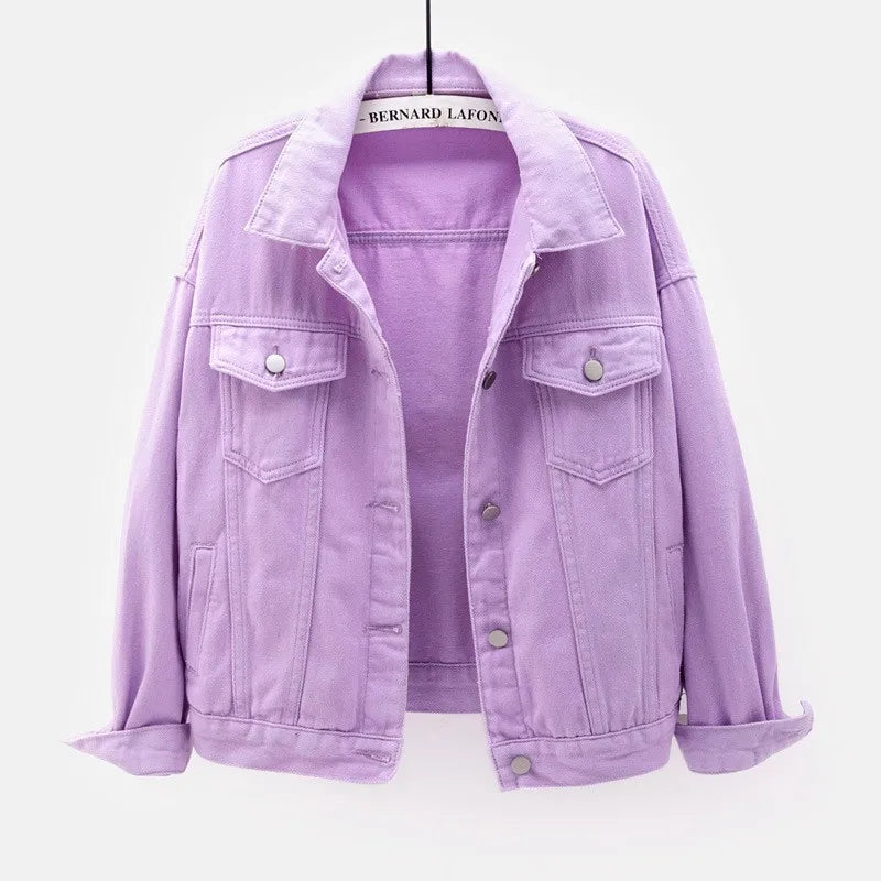 Women's Colorful Denim Jacket Spring
