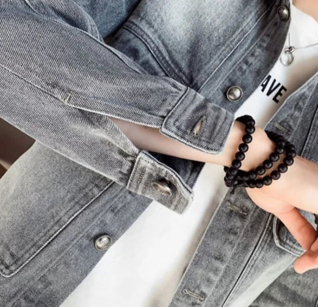 Men's Denim Jacket Short - Casual Slim Korean