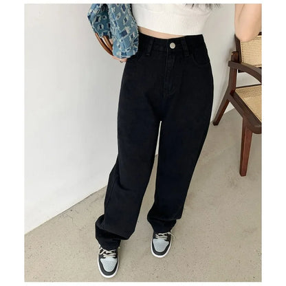 Women Denim Jeans 2025 Autumn Winter High Waist Wide Leg