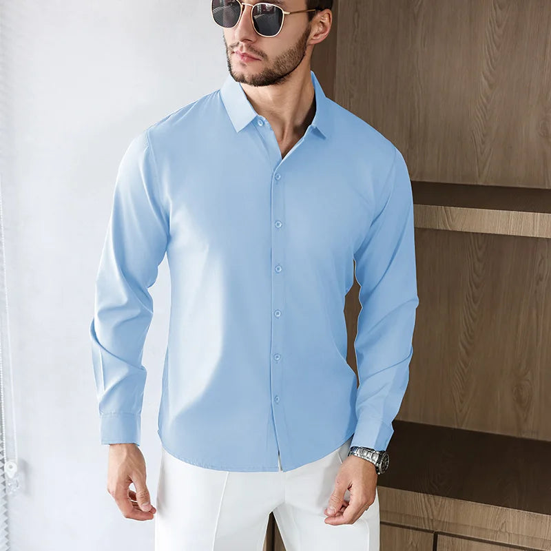 Men's Wrinkle-Free Business Casual Shirt