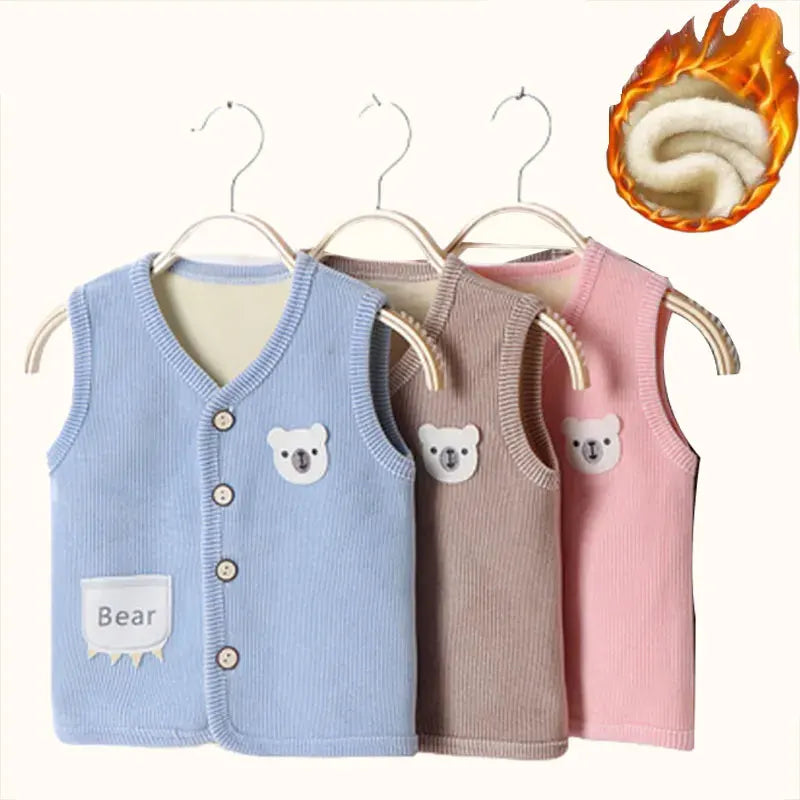 Kids Thicken Velvet Warm Vest Jacket