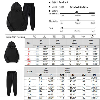 Men's Hoodie & Drawstring Pants Tracksuit Set