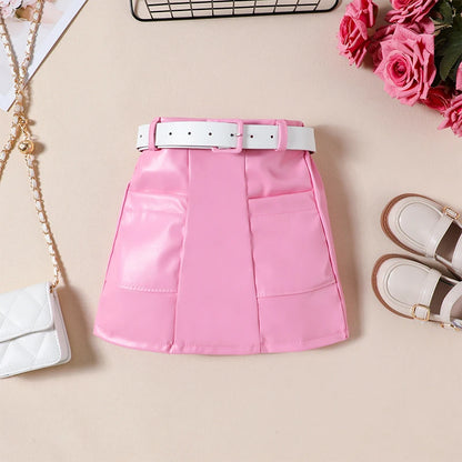 Girls' Long Sleeve Shirt & Skirt Outfit Set