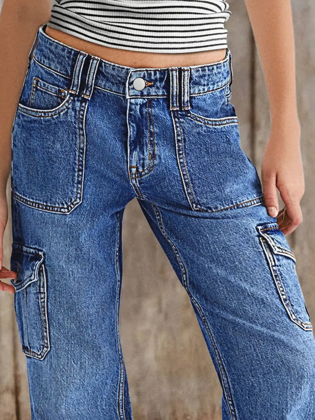 Women's Jeans Work Pants Multi-Pocket Straight Leg Comfort Style