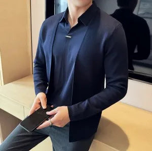 Men's Korean Houndstooth Slim Fit Dress Shirt