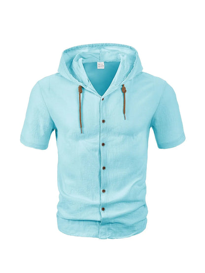 Men's Linen Short Sleeve Beach Shirt
