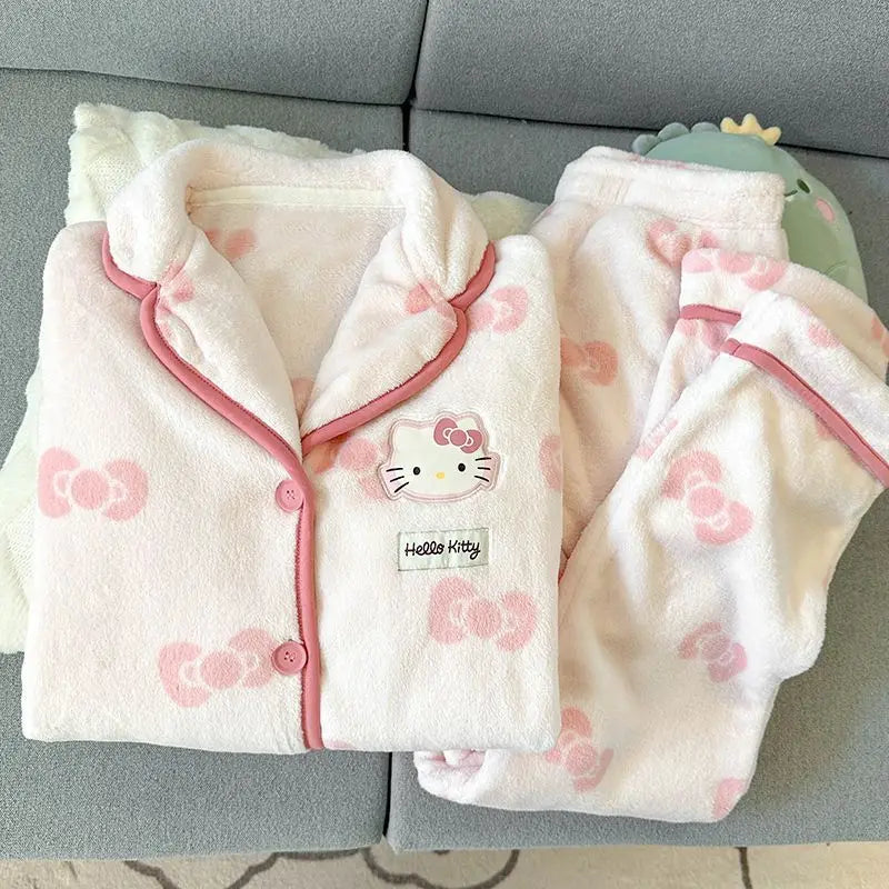 Women's Hello Kitty Flannel Pajamas - Cozy Winter Sleepwear