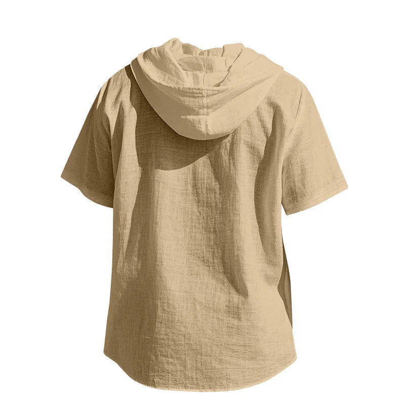 Men's Linen Short Sleeve Beach Shirt