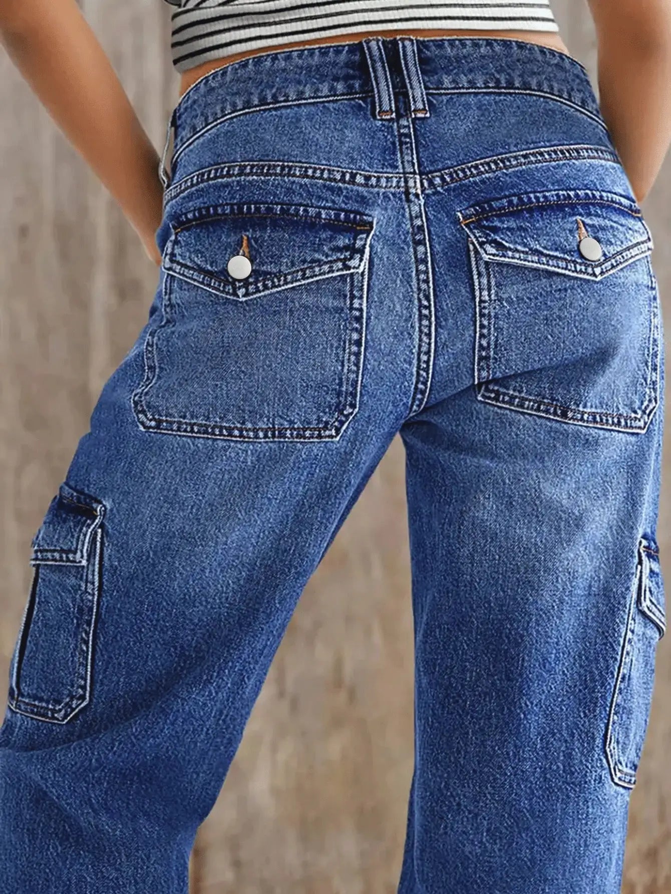 Women's Jeans Work Pants Multi-Pocket Straight Leg Comfort Style