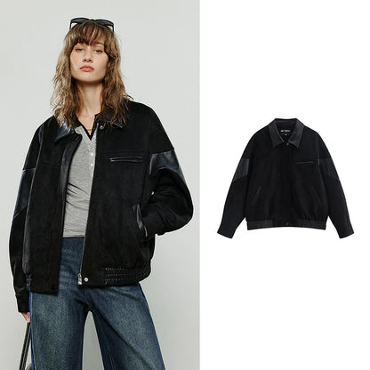 Women's Retro Suede Leather Jacket - Autumn Collection