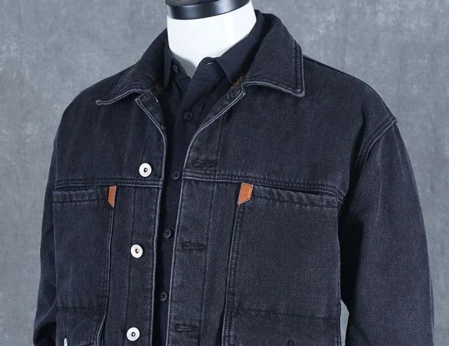 Men's Wool-Lined Denim Jacket - Winter