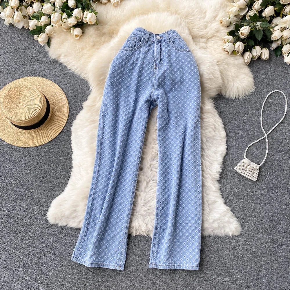 Ripped Jeans Women Casual Streetwear Spring Autumn High Waist