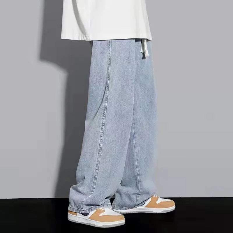 Men's Wide Leg Baggy Jeans - Korean Street Style Loose