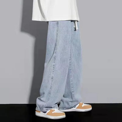 Men's Wide Leg Baggy Jeans - Korean Street Style Loose