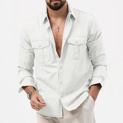 Men's Multi-Pocket Retro Casual Shirt