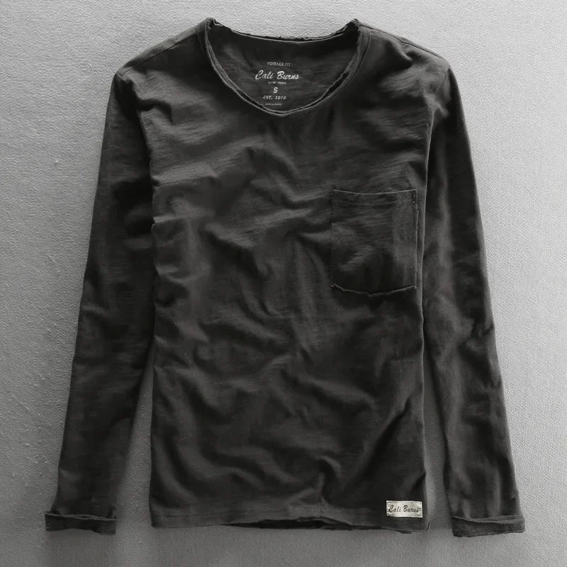 Men's Basic Cotton O-Neck Long Sleeve T-Shirt