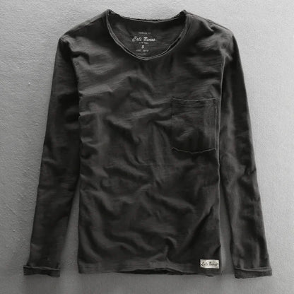 Men's Basic Cotton O-Neck Long Sleeve T-Shirt
