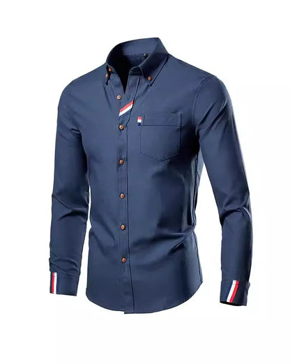 Men's Slim Fit Striped Long Sleeve Shirt