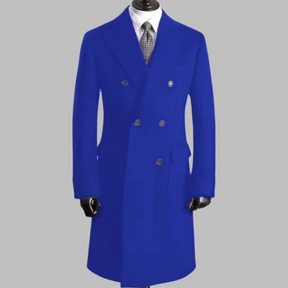 Men's Trench Coat - Notched Lapel Double-Breasted Jacket