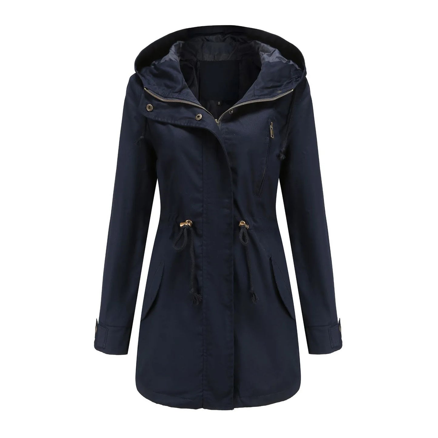 Women Hooded Trench Coat Spring Autumn Outdoor