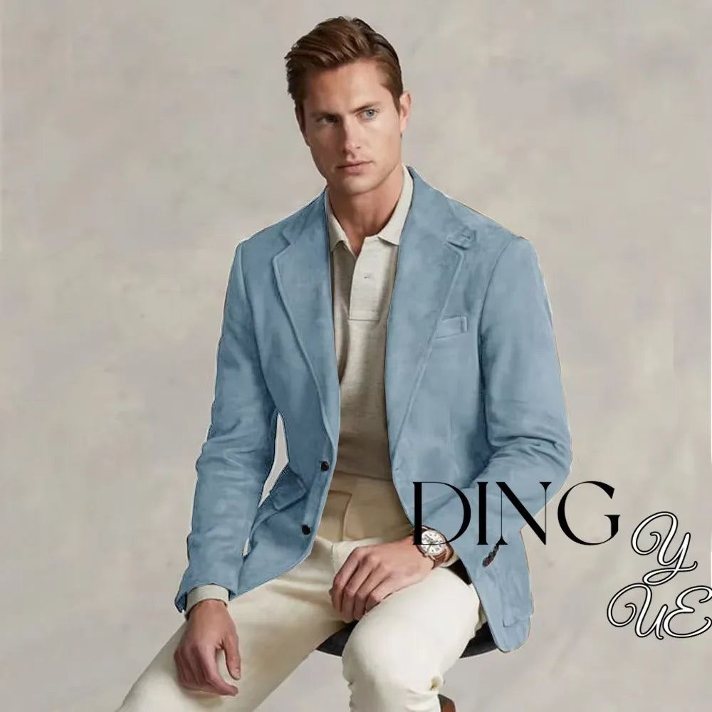 Men's Suede Single Breasted Luxury Blazer