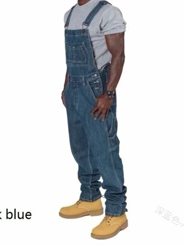 Men's Jeans 2025 Overalls - Casual Loose Long Pockets