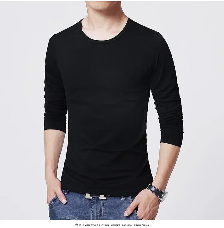 Men's Slim Fit O-Neck Long Sleeve T-Shirt 2025
